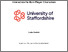 [thumbnail of A thesis submitted in fulfilment of the requirement of the University of Staffordshire for the degree of Doctor of Philosophy]